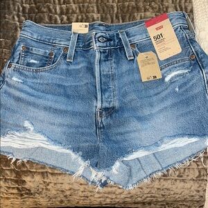 Levi's Women's Distressed Blue Jean Shorts